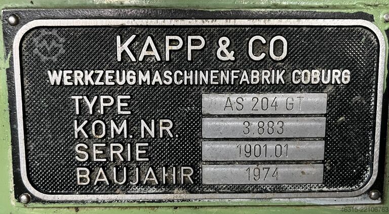Werkzeugschleifmaschine Kapp AS 204 GT