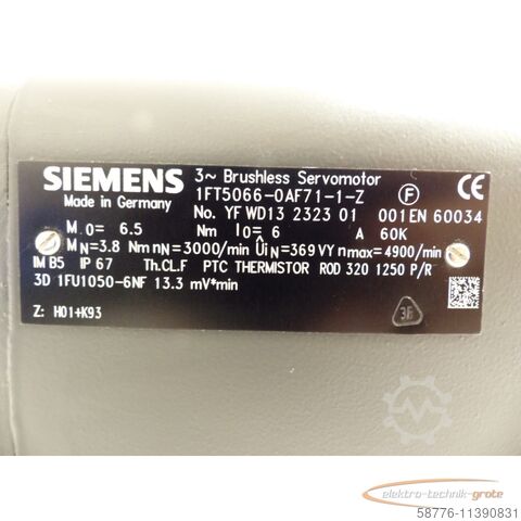 Control unit Siemens 1FT5066-0AF71-1-Z Servomotor + ROD 320 / 1000 + IP67  - ! -