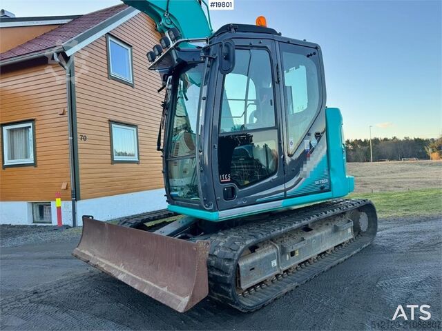 Raupenbagger Kobelco SK75SR-3E crawler excavator with rototilt, 4 bucke
