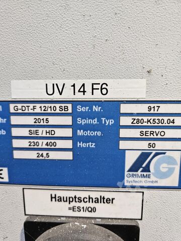 Gantry milling machine GRIMME G-DT-F 12/10 SB