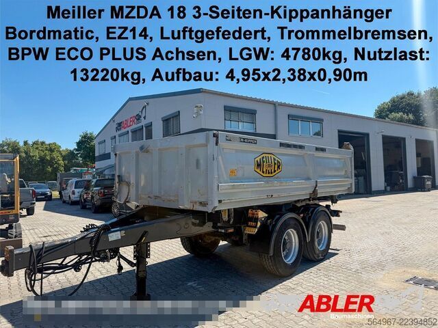 Three-way tipper trailer MEILLER MZDA 18 3-Seiten-Kippanhänger