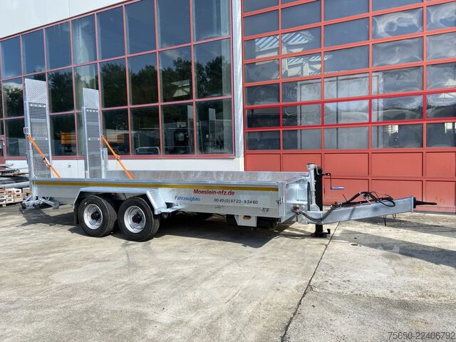 Low loader trailer Möslein TT 11-E 5,50 - 2  Tandemtieflader5,50 m x 2 m, Feuerverzinkt