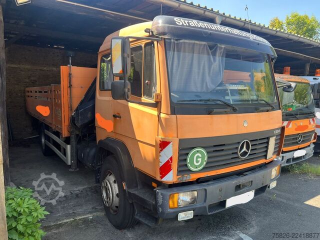 LKW mit Pritsche (offen) MERCEDES-BENZ LK 1324 6 Zylinder*Hiab 102 kran*OM 366Schalter*