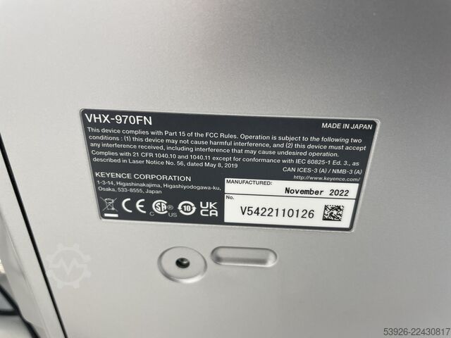 Measuring and inspection system Keyence VHX-970F 