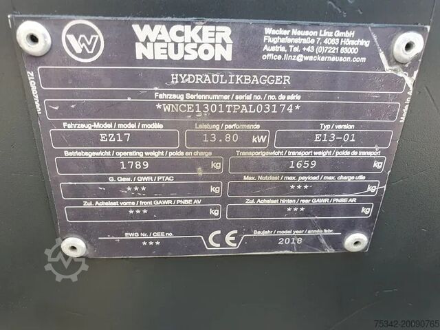 Minibagger WACKER NEUSON E13-01 - MODEL EZ17