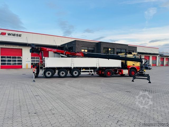 Auflieger  Wiese Baustoffauflieger mit Fassi Kran F240