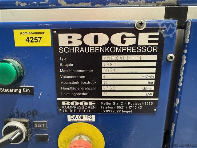 Screw compressor 30 kW / 10 bar BOGE VEX 40D11