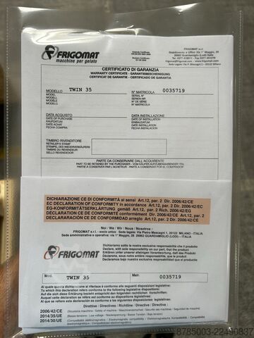 Combined ice cream maker, newly packaged Frigomat Twin 35