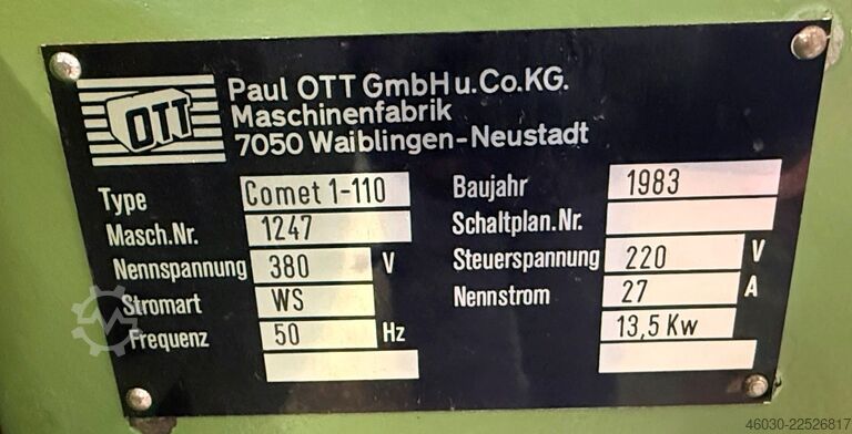 Wide belt sander Ott Comet 1-110