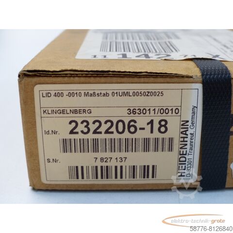 Heidenhain component Heidenhain LID 400 - 0010 /ML0050 - . 232206-18 SN:7828137 !
