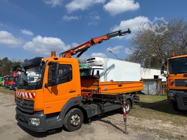 Three-way tipper van MERCEDES-BENZ Atego 818 K Kran Atlas Funk Standheizung 2xAHK