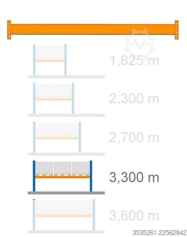 Plattenlagerung 10 x 13,7 m, 5 m hoch, 10 Schutzecken 50 Rahmen, 240 Traversen (3300) 3,25 t
