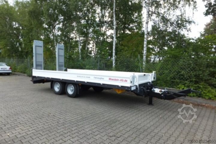 Low loader trailer Möslein TTT 11- 6,28 Weiß  Neuer Tandemtieflader