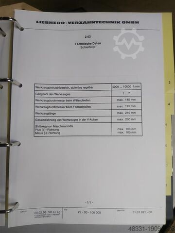 Zahnflankenschleifmaschine LIEBHERR LCS282