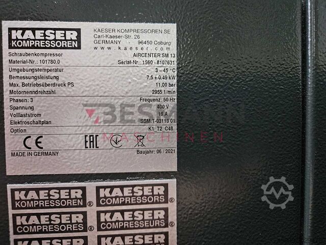 Schraubenkompressor Kaeser AIRCENTER SM 13 -11