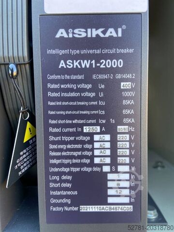 Construction equipment  Aisikai circuit breakers - vatious options