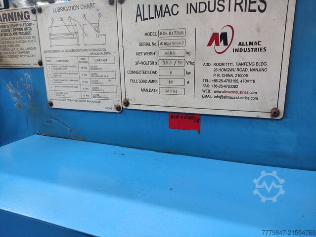 Hydraulische Tafelscheren ALLMAC industries 8 X 3200 MM