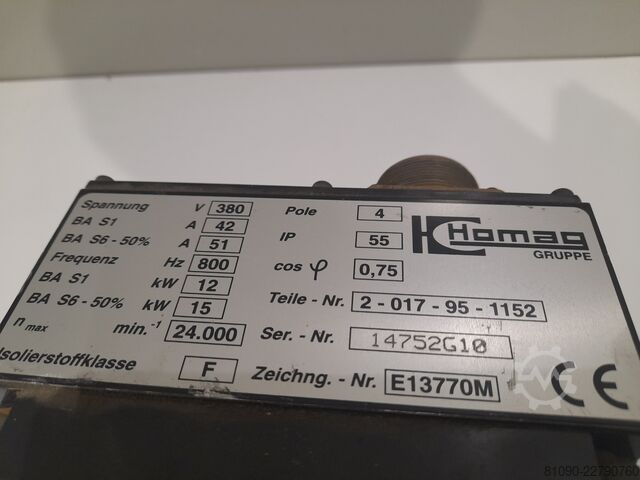 HOMAG electrospindle 12/15 kW OMLAT 2-01 OMLAT 2-017-95-1152 - E13770M