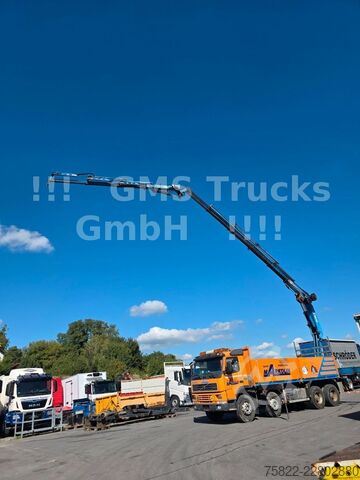 Flatbed truck VOLVO FM12-380 / 8X4 / 28m Hiab Kran / WINCH