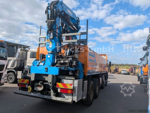 Flatbed truck VOLVO FM12-380 / 8X4 / 28m Hiab Kran / WINCH