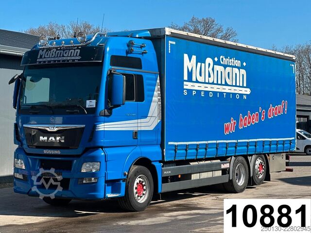 Flatbed truck with tarp MAN TGX 26.440 6x2 BL Plane & Retarder /EDSCHA