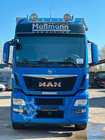 Flatbed truck with tarp MAN TGX 26.440 6x2 BL Plane & Retarder /EDSCHA