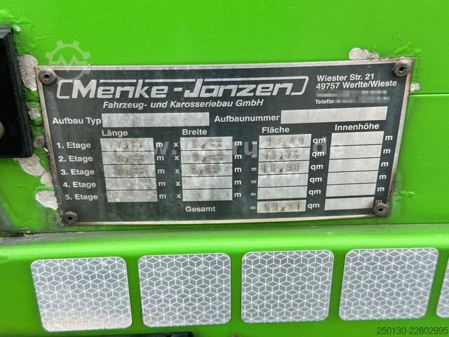 Horse transport trailer MENKE-JANZEN 3.Stock & Aggregat/Hubdach/BPW/54m²