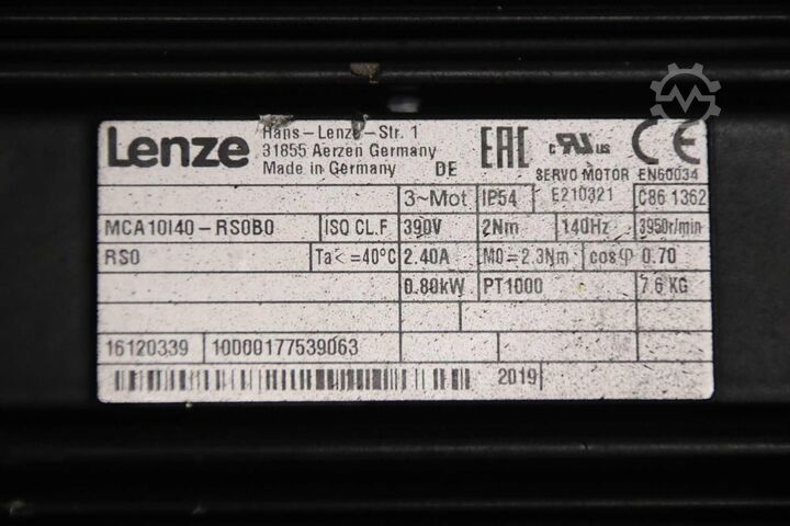 Servo-Getriebemotor 0,8 kW 144 U/min Lenze MCA 10140-RS0B0 G50BH121MVAR3C00