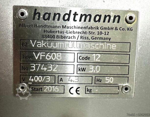 Meat processing machine HANDTMANN VF-608 plus