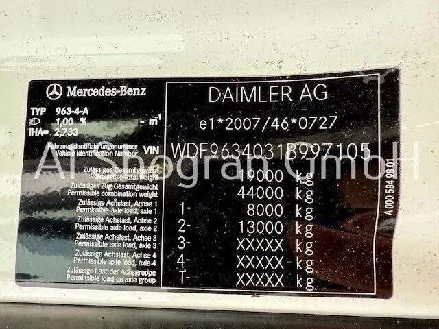 Standard-SZM Mercedes-Benz Actros 1845 Kipphydraulik / Voll Luft / Euro 6