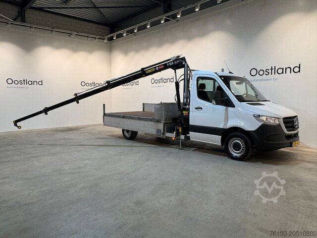 Platform truck with crane Mercedes-Benz Sprinter 314 CDI RWD L3 Open Laadbak / Hiab T-C...