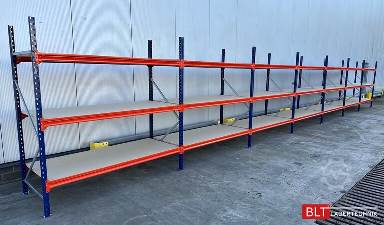 Wide span storage rack ca. 28,55 lfm. Weitspannregale H: 200 cm T: 80 cm , 400 kg Fachlast , 3 Ebenen