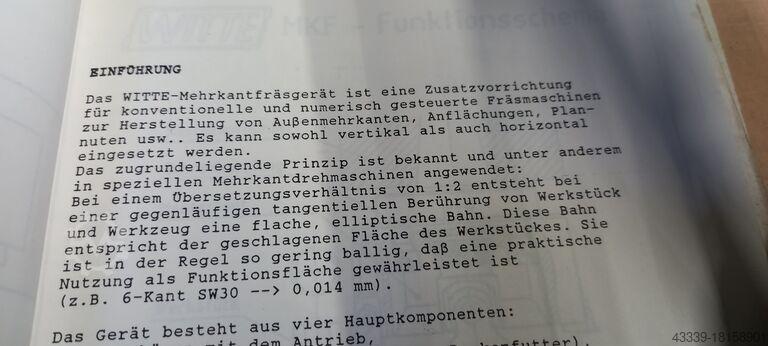 Mehrkantfräsgerät WITTE MKF 1001