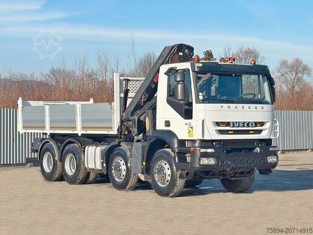 Kipper LKW IVECO TRAKKER * HIAB 211 E - 6 HIDUO+ FUNK / 8x4 *TOP