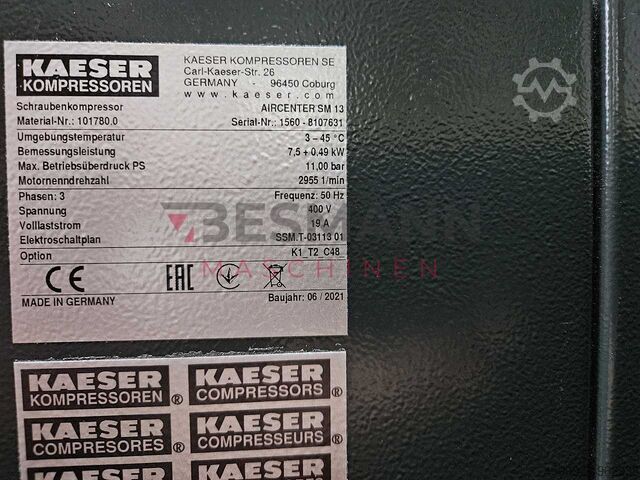 Screw compressor Kaeser AIRCENTER SM 13 -11