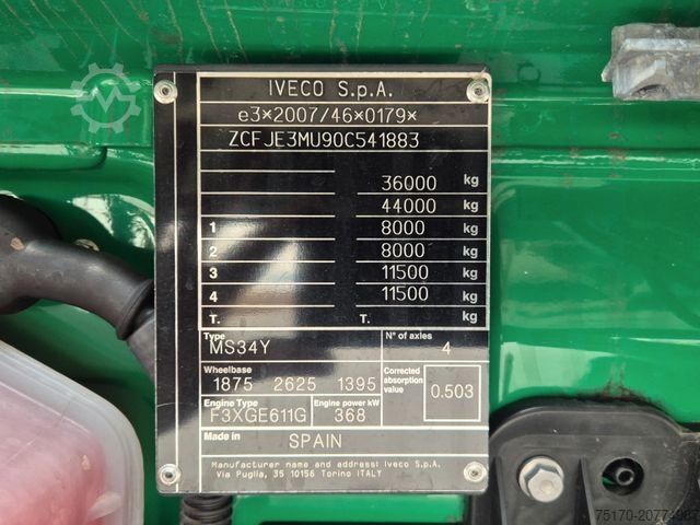 Kipper LKW IVECO AS360X50Z/P HR ON+ 8x4 Meiller AHK Intarder Cam