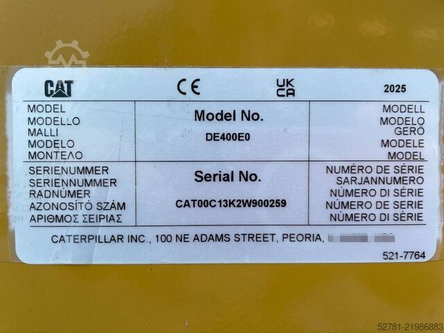 Generator set Caterpillar DE400E0 - C13 - 400kVA Generator - DPX-18023