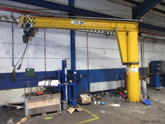 Column swing crane Chain Hoist Vetter Kran Drehkran Hallenkran L 4,5m Donati 2000Kg 3,7m Kettenzug Dübelplatte