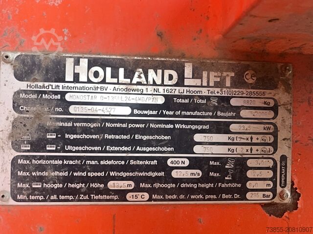Scherenhubtisch Holland-Lift Q135-DL24 Monostar (13.5 m)