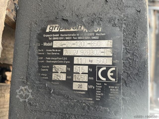 Hydraulic Telescopic Fork Arms Kooi RG4-25-1200-850