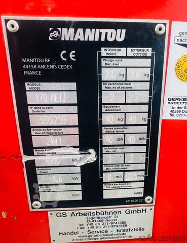 Gelenkteleskoparbeitsbühne Manitou 170 AETJL