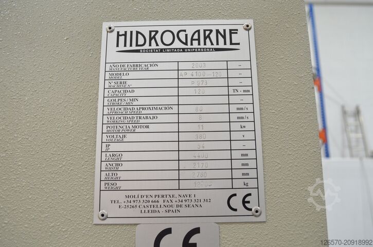 Hydraulic press Hidrogarne AP 4100x120tn