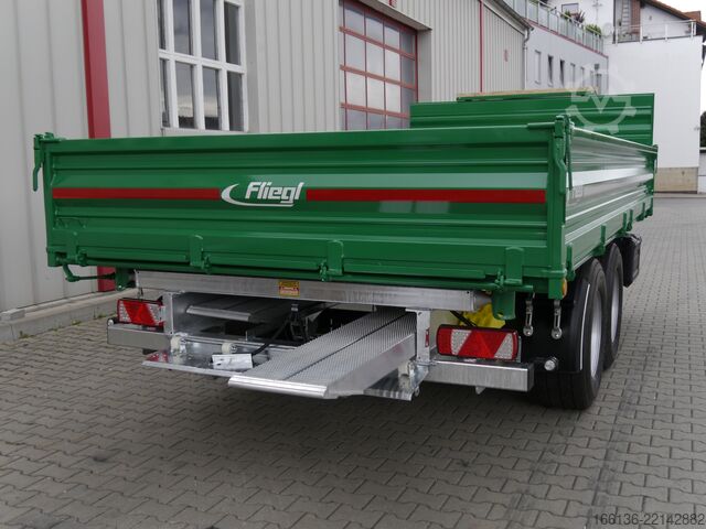 Three-way tipper trailer FLIEGL Tandem-Seitenkipper TSK 135 - 5 Meter
