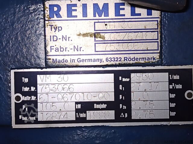 Screw air compressor Aerzen 132kW, 27m³/min, 2,75bar VM 30