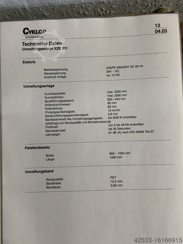 Strapping machine Cyklop XZE-311