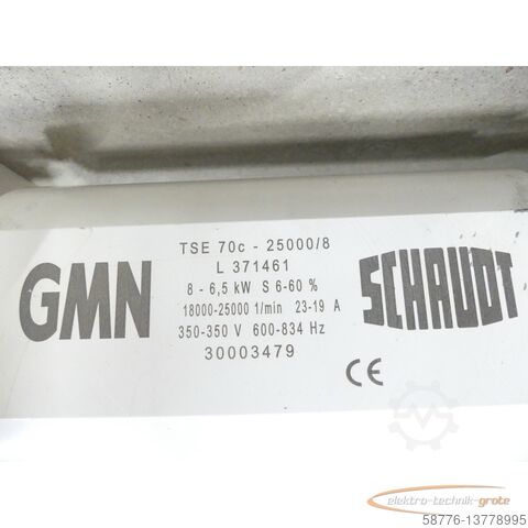 Component GMN / Schaudt TSE 70c - 25000 / 8 Spindel SN 371461 8 - 8 - 6,5kW S 6-60% - ! -