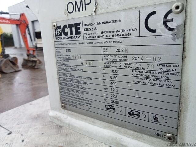 Truck-Mounted Boom Lift CTE ZED 20.2 H on Renault 120 DXI Maxity