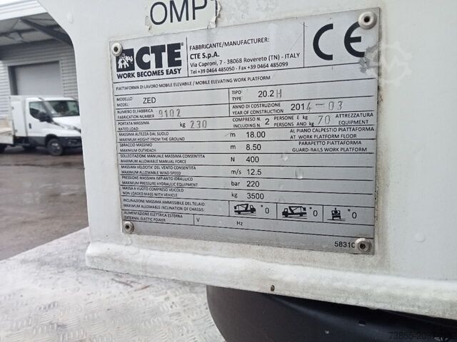 Truck-Mounted Boom Lift CTE ZED 20.2 H on Renault 120 DXI Maxity