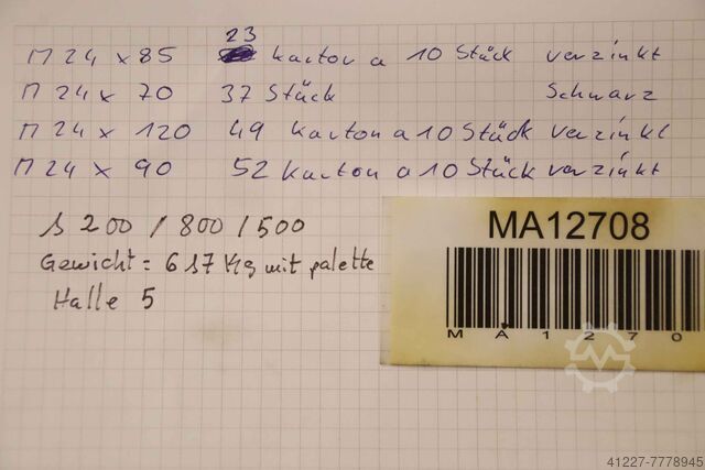 Sechskantschrauben M24 600 kg Diverse 8.8 div Größen schwarz/verzinkt