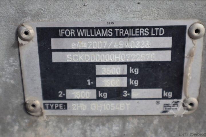 Ifor Williams 2HB 2 Axel Trailer, 2.856 kg Capacity, Incl Loadin Ifor Williams 2HB 2 Axel Trailer, 2.856 kg Capacity, Incl Loadin